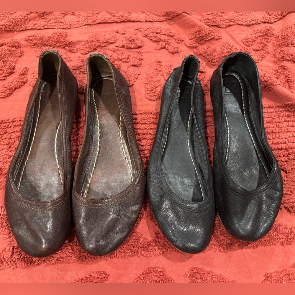 Women's Frye Black and Brown Flats